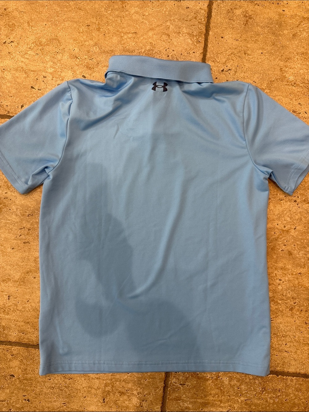 Like New Boys Under Armour Sky Blue Polo & Navy Performance Shorts - Picture 3 of 8